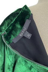 Beautiful Fall 2012 Gucci by Frida Giannini Runway Look 35 Deep Green Velvet Dress w Leopard Pattern
