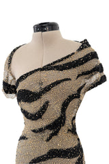 Spring 2001 Jean Louis Scherrer Haute Couture Look 22 Runway Sample Beaded Silk Chiffon & Net Dress