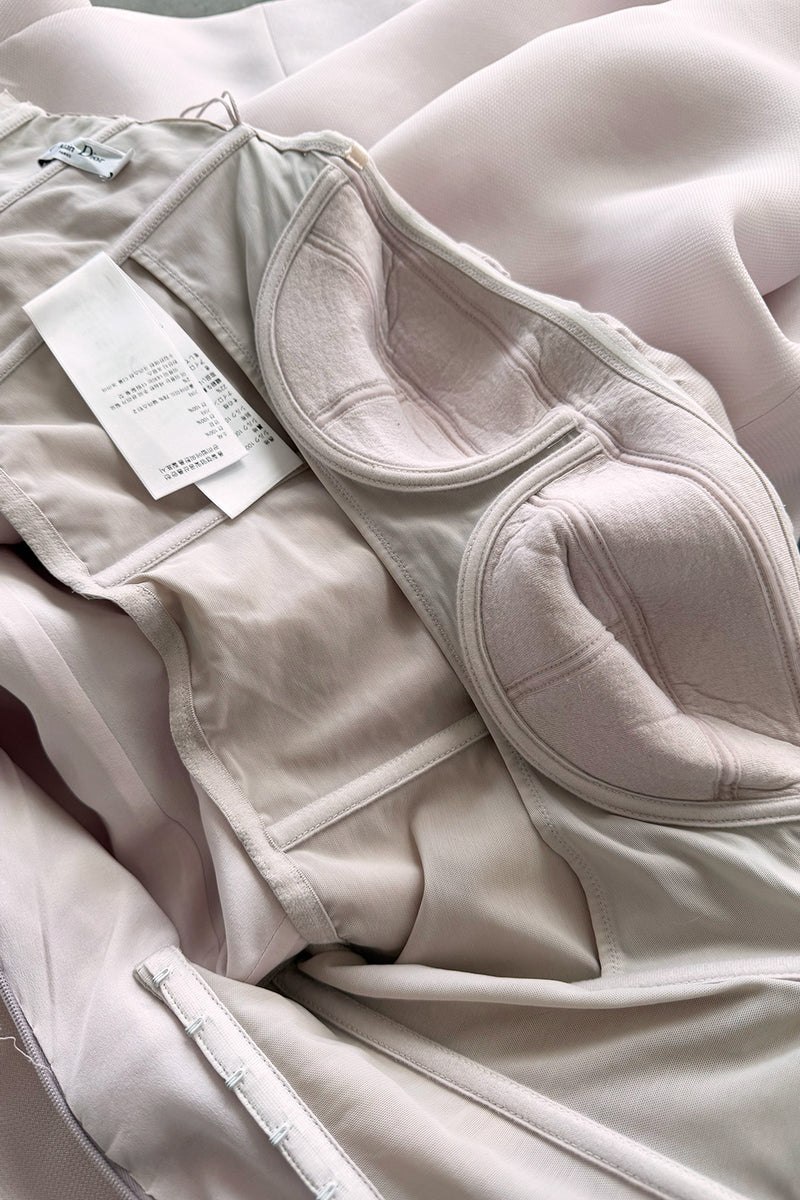 Outstanding 2014 Christian Dior by Raf Simons Strapless Palest Soft Pink Dress w Tiered Skirting