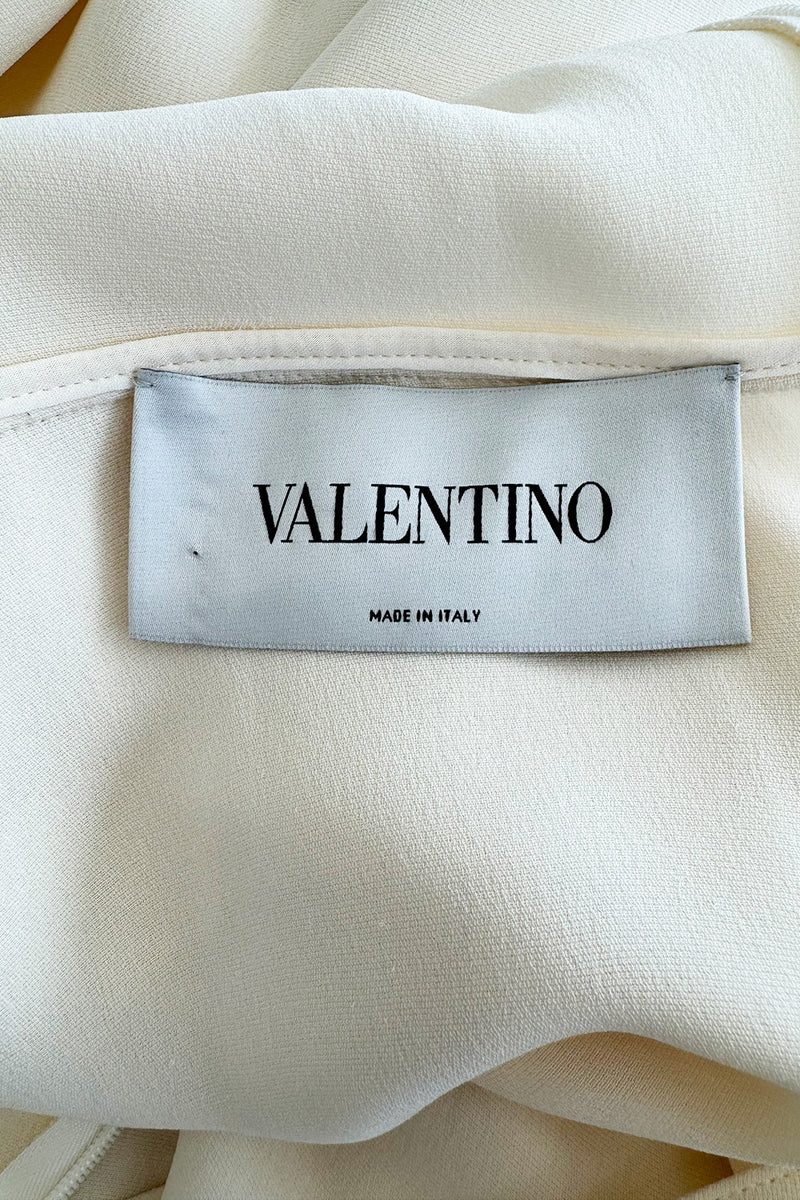 Resort 2015 Look 78 Valentino by Pierpaolo &  Piccioli & Maria Grazia Chiuri Ivory Caped Sleeve Silk Dress