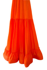 Resort 2016 Stella McCartney Runway Finale Look 34 Silk Dress w Gold Metal Collar & Ruffled Hem