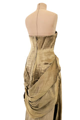 Iconic Spring 2008 Nina Ricci by Olivier Theyskens Runway Look 36 Gold Metal Thread Dress