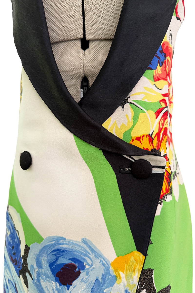 Very Rare Spring 1993 Versace by Gianna Versace Runway & Lookbook 'Miami Collection' Floral Print Silk Vest