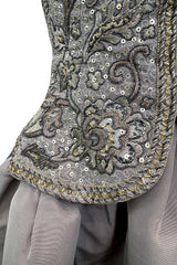 Incredible Fall 1996 Nina Ricci by Gerard Pipart Haute Couture Runway Strapless Silver & Gold Dress