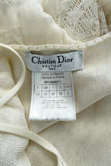 Prettiest Spring 2005 Christian Dior by John Galliano Knit & Silk Chiffon Ivory Dress