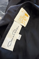 Gorgeous Spring 1992 Oscar de la Renta Runway Black Silk Organza Net Ruffled Off Shoulder Dress