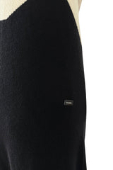 Cruise 2003 Chanel by Karl Lagerfeld Black & Ivory Cashmere Knit Dress