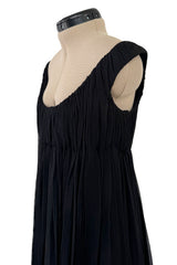 Extraordinary Fall 2008 Alexander McQueen 'The Girl Who Lived in the Tree' Black Silk Chiffon Trained Corset Dress