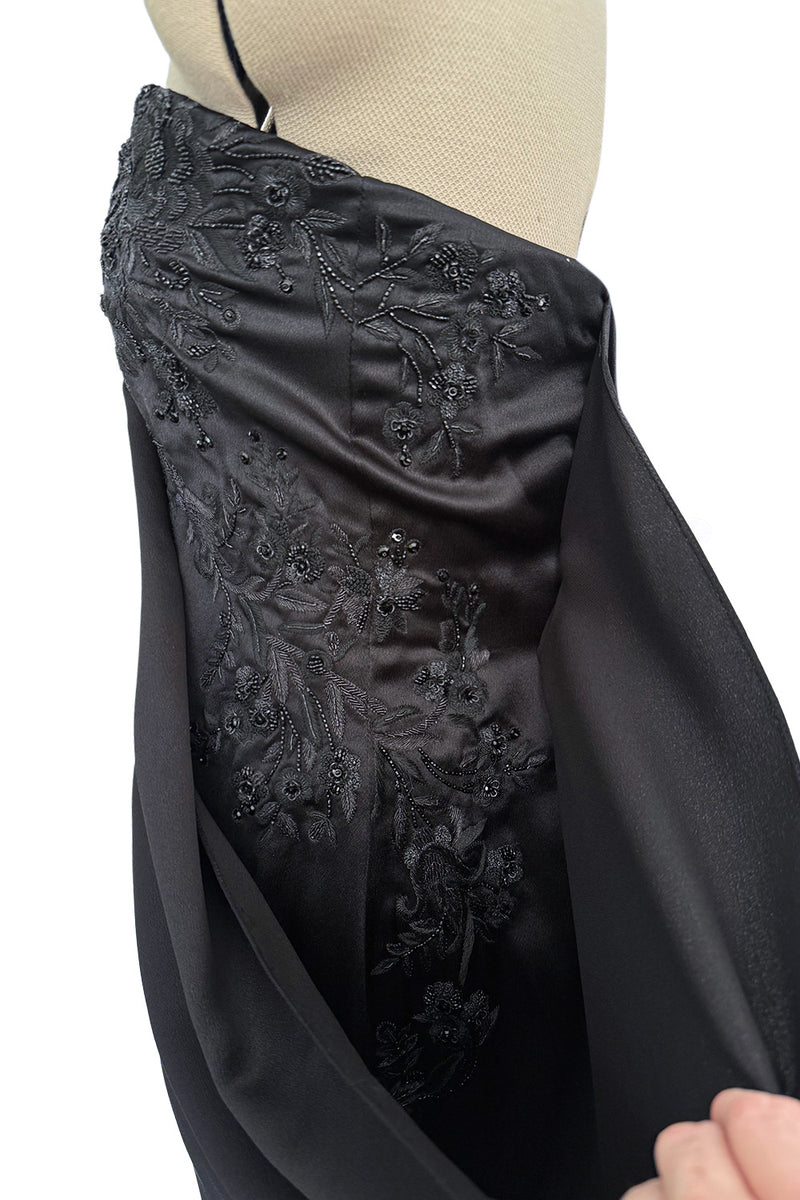 Fall 2008 Alexander McQueen 'The Girl Who Lived in a Tree' Strapless Draped Silk Dress w Elaborate Beading