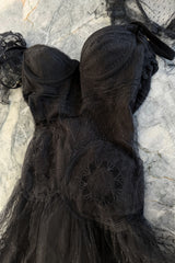 Rare Spring 2008 John Galliano Black Version of Look 13 Production Label Black Lace Dress