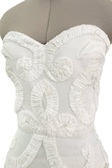Dreamy Fall 2007 Oscar de la Renta Silk Organza Strapless Wedding Dress w Silk Ribbon Embellishment Detailing