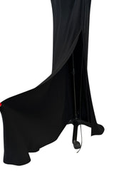 Spring 2004 Valentino Black Silk Bias Cut Dress w Open Side Lace Up Cut Out