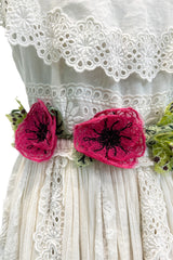 Romantic Resort 2015 Valentino by Pierpaolo & Piccioli & Maria Grazia Chiuri Cotton Embroidered Dress w  Flower Belt