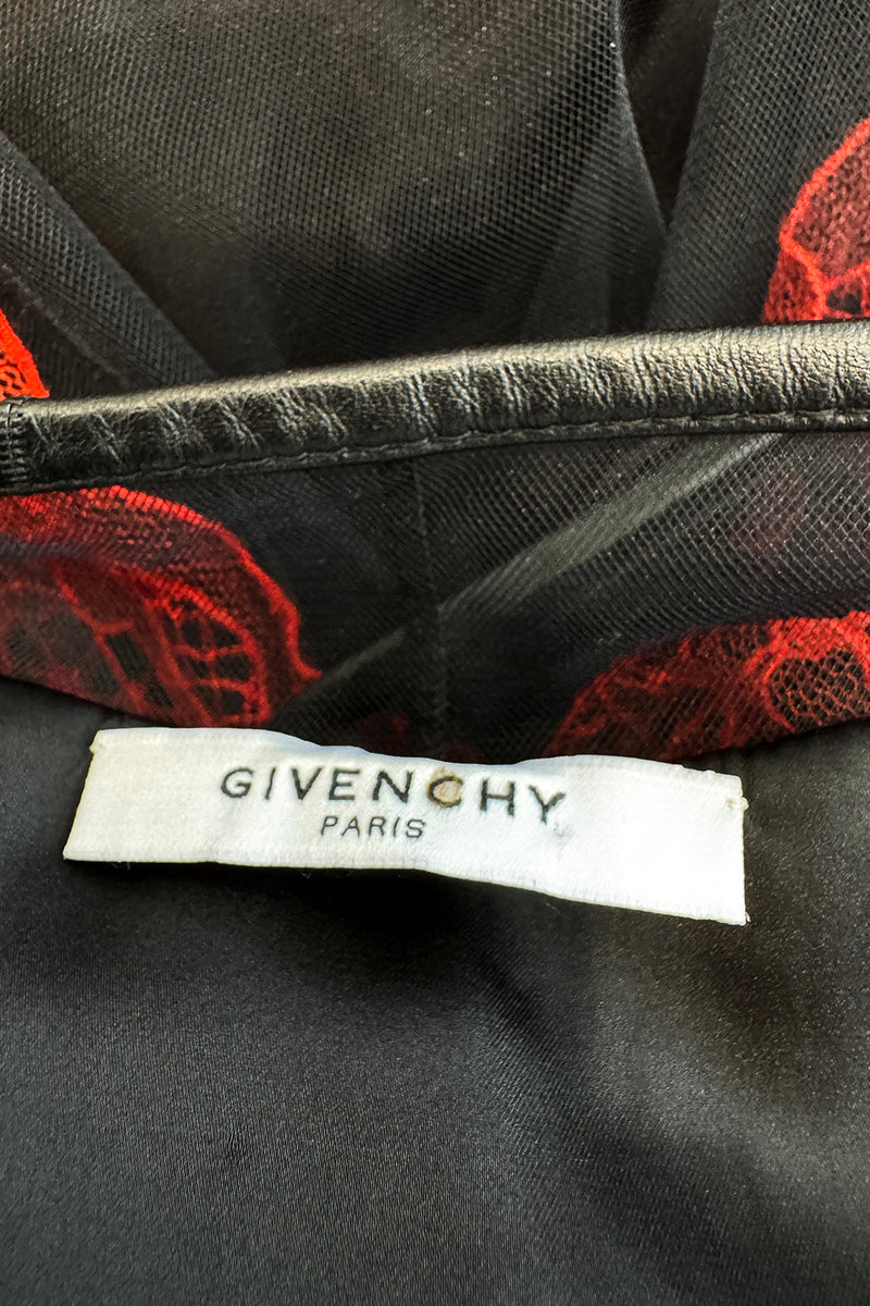 Resort 2011 Givenchy by Ricardo Tisci Look 5 Red Lace & Black Net Dress