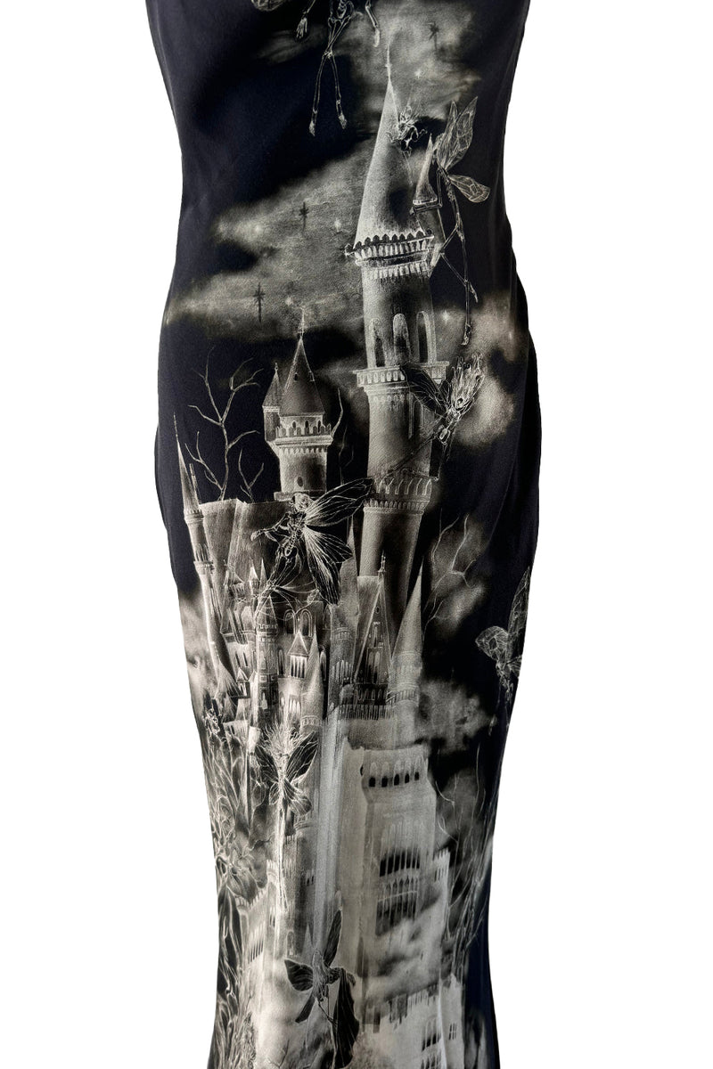 Iconic 2007. Things Iconic 2007 Alexander McQueen Fairy / Skeleton Castle Print Silk Bias ...
