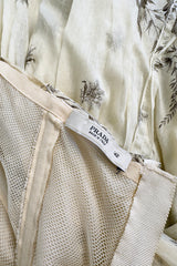 Spring 2004 Prada by Miuccia Variation on Look 52 Printed Ivory Strapless Cotton Dress