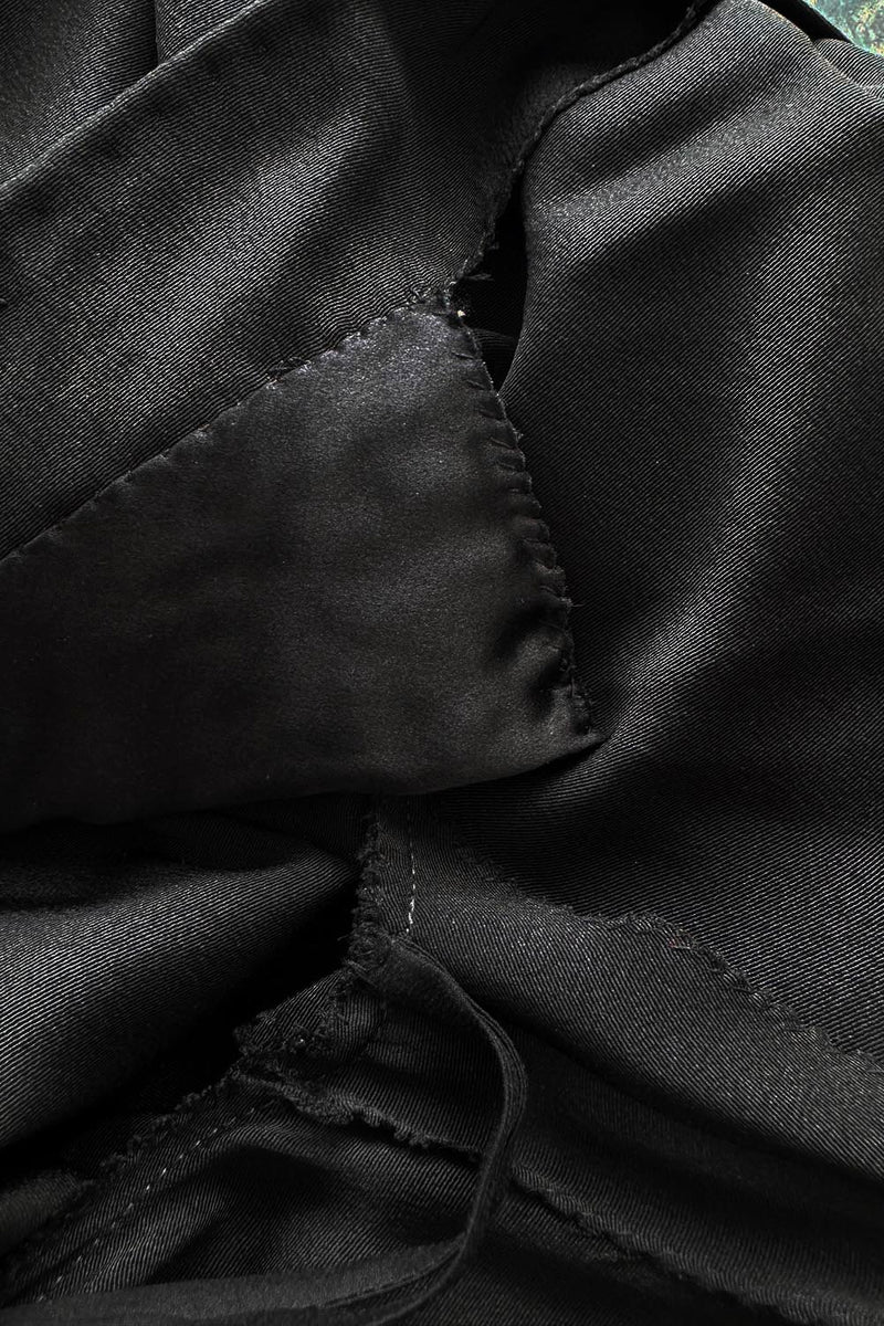 Exceptional Fall 1983 Yves Saint Laurent Haute Couture Runway Black Silk Wrap Dress w Bow Detail