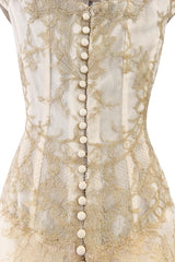 Dreamist Spring 2012 Alexander McQueen by Sarah Burton Soft Gold Lace on Ivory Net Wedding Dress