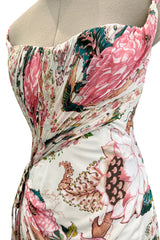 Phenomenal Spring 2006 Roberto Cavalli Pink Floral Print on Ivory Jersey Dress (Copy)