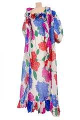 Iconic Spring 1984 Hubert de Givenchy Haute Couture Runway Silk Chiffon Strapless Dress & Coat Set