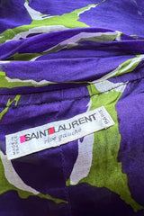 Exceptional Spring 1984 Yves Saint Laurent Runway Strapless Purple & Green Silk Organza Dress