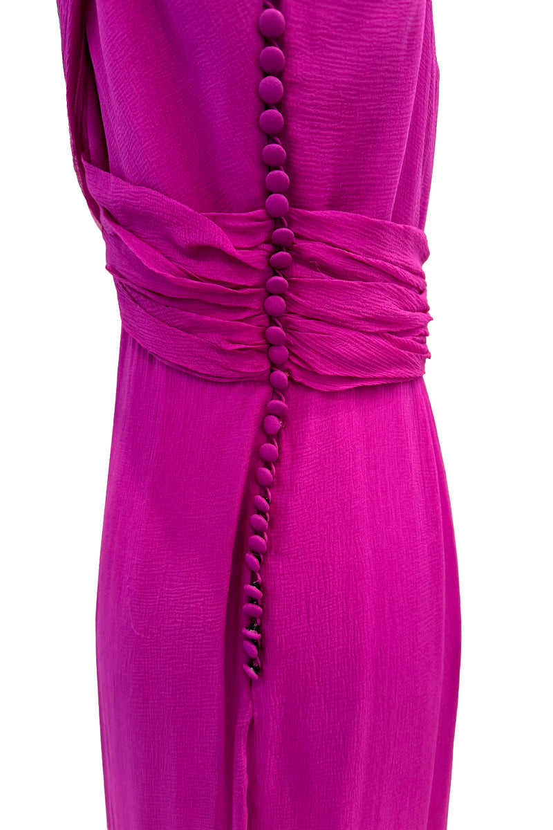 Cruise 2010 Christian Dior by John Galliano Pink Silk Chiffon Crossed Over Bodice Dress