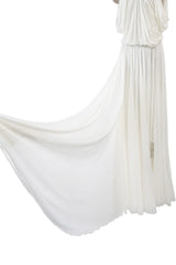 Spring 2012 Ralph Lauren Purple Label Runway Look 53 Backless Ivory Jersey Dress w Pearl Belt