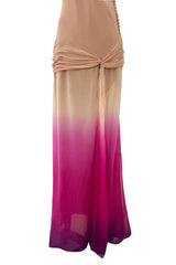 Prettiest Spring 2006 Christian Dior by John Galliano Pink Ombre Silk Chiffon Dress