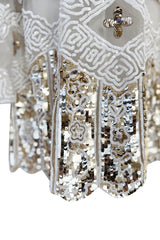Beautiful Spring 2020 Valentino by Pierpaolo Piccioli Densely White & Gold Sequin Dress