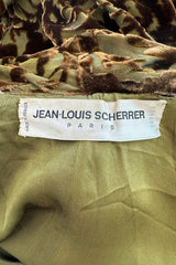 Phenomenal Fall 1991 Jean Louis Scherrer Haute Couture Runway Silk Velvet Cut Devore Cocoon Coat