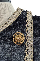 Important Fall 1983 Chanel by Karl Lagerfeld Haute Couture Runway Look 73 Metallic Panne Velvet Dress