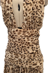 Gorgeos Spring 2007 Jean Louis Scherrer by Stephane Rolland Leopard Print Silk Chiffon Dress