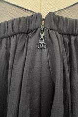 Prettiest Fall 2009 Chanel by Karl Lagerfeld Runway Look 55 Black Silk & Chiffon Dress