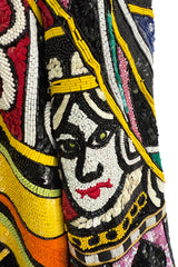 Incredible 1980s Bob Mackie Main Label Fully Sequin & Beaded Oversized Casino Themed Jacket