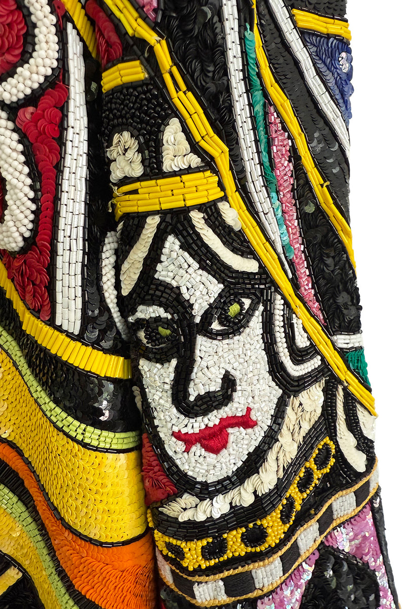 Incredible 1980s Bob Mackie Main Label Fully Sequin & Beaded Oversized Casino Themed Jacket