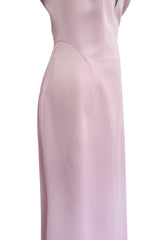 Brilliant Spring 1999 Thierry Mugler Curving Pale Pink Dress w Front Iridescent Embellishments