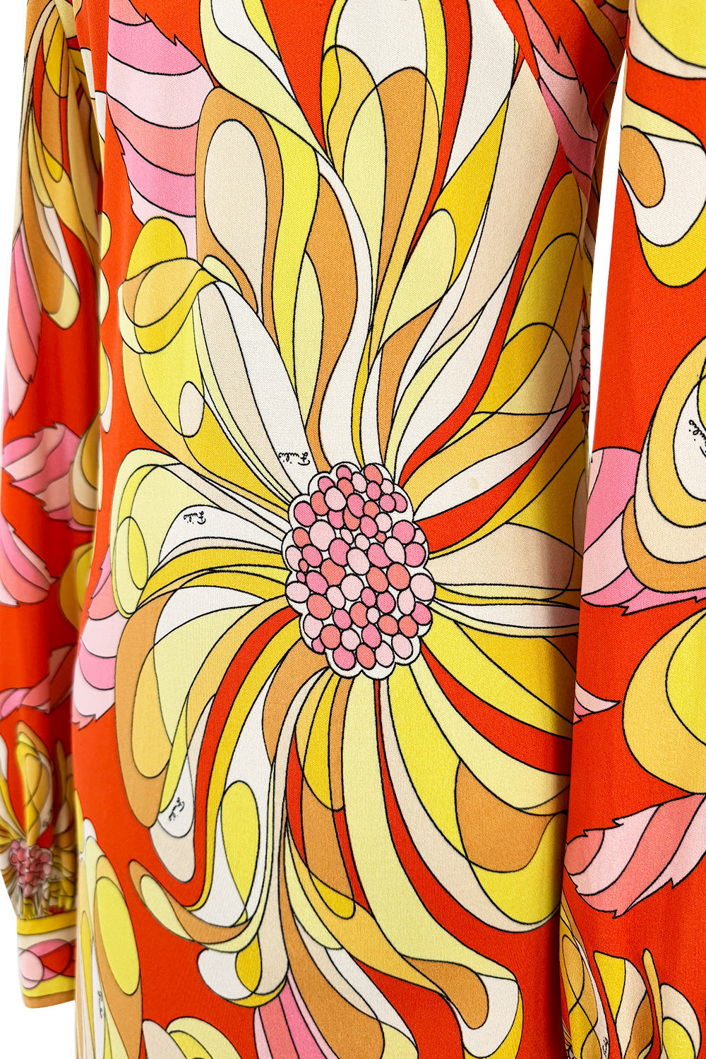 emilio pucci orange dress Emilio Pucci // Orange & Pink Abstract Print Dress VSP Consignment