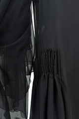 Beautiful Fall 2002 Valentino by Mr. Valentino Runway Look 65 Flowing Black Silk Chiffon Caftan Dress