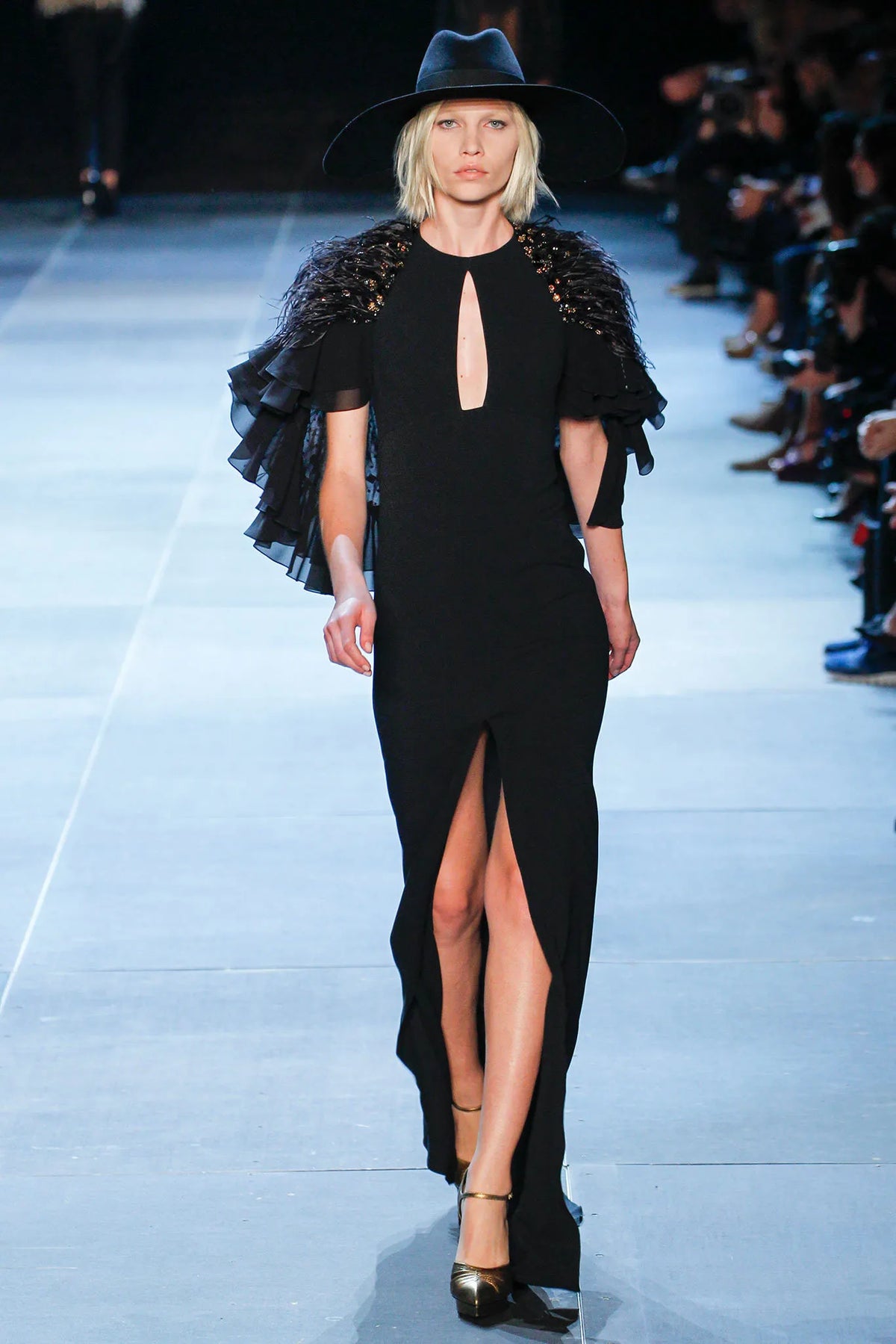 Spring 2013 Saint Laurent by Hedi Slimane Strapless Black Silk