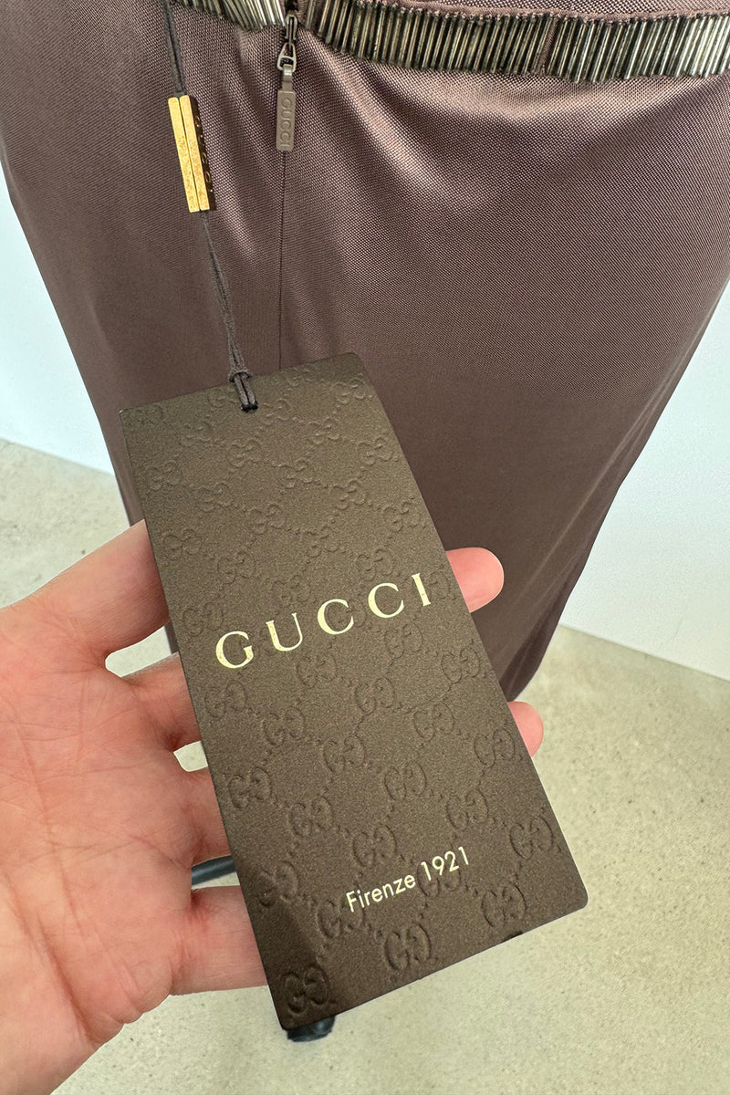 Gucci 2010-11 Deep Mauve Backless Jersey Dress