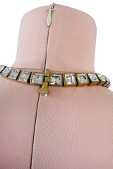 Outstanding Fall 2000 Thierry Mugler Dusty Pink Metallic Dress w Rhinestone & Metal Collar