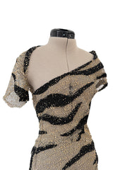 Spring 2001 Jean Louis Scherrer Haute Couture Look 22 Runway Sample Beaded Silk Chiffon & Net Dress
