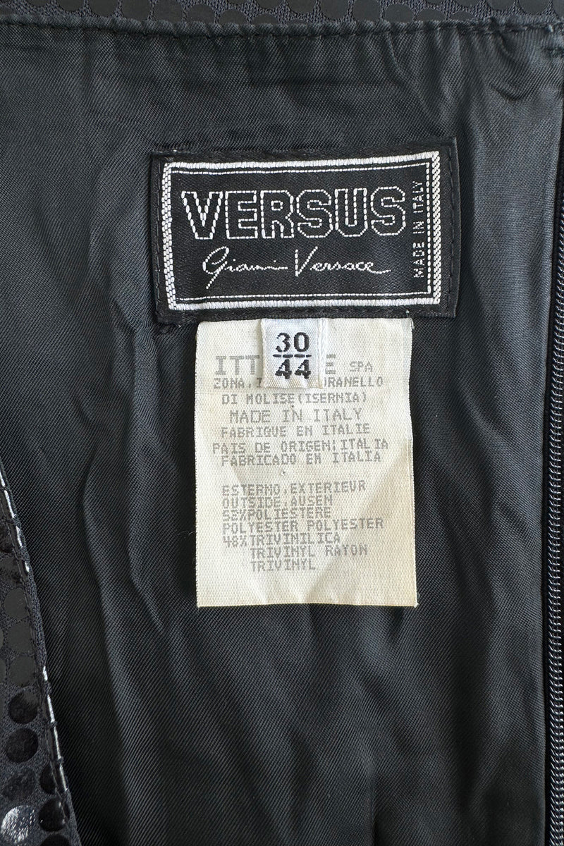 Fantastic Spring 1997 Versace Versus Black Iridescent 'Holographic' Dress as Seen on Fran Drescher