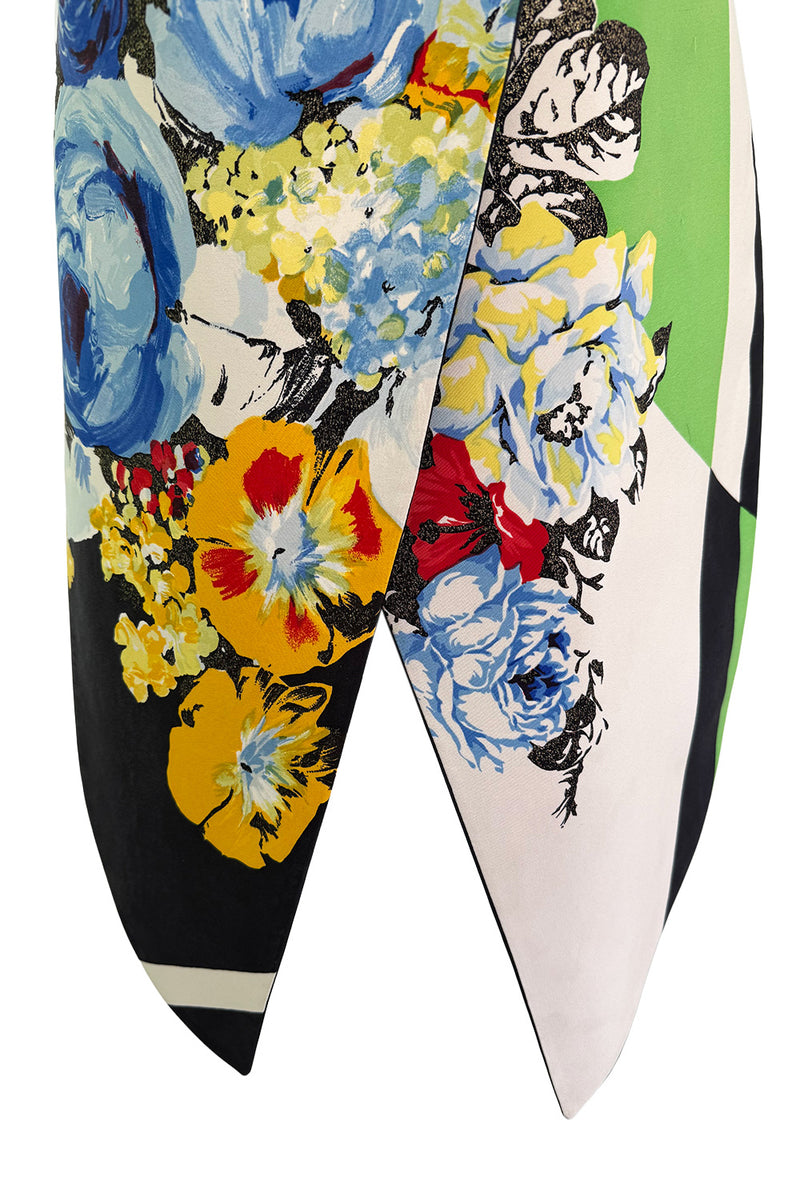 Very Rare Spring 1993 Versace by Gianna Versace Runway & Lookbook 'Miami Collection' Floral Print Silk Vest