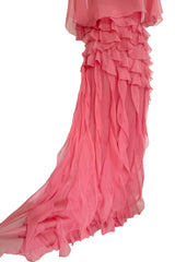 Fall 2010 Valentino Maria Grazia Chiuri & Pierpaolo Piccioli Runway Look 37 Off Shoulder Ruffle Dress