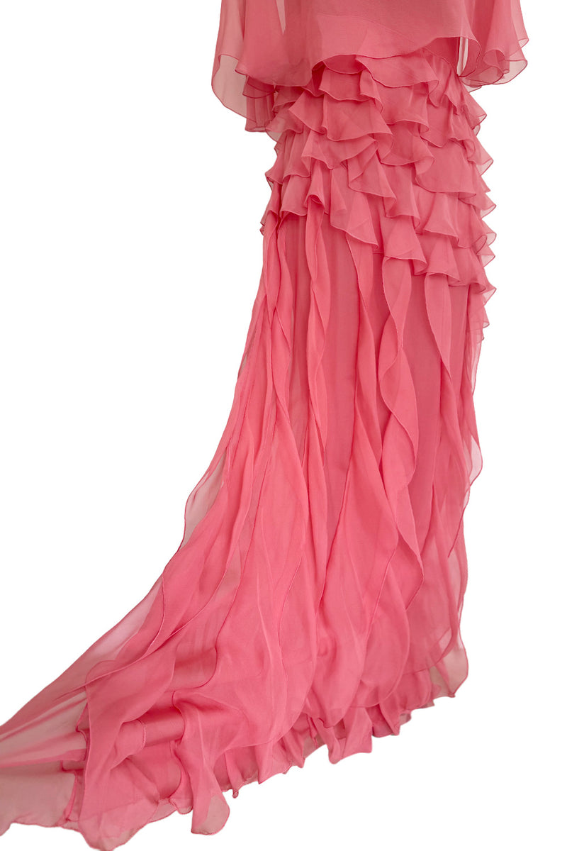 Fall 2010 Valentino Maria Grazia Chiuri & Pierpaolo Piccioli Runway Look 37 Off Shoulder Ruffle Dress