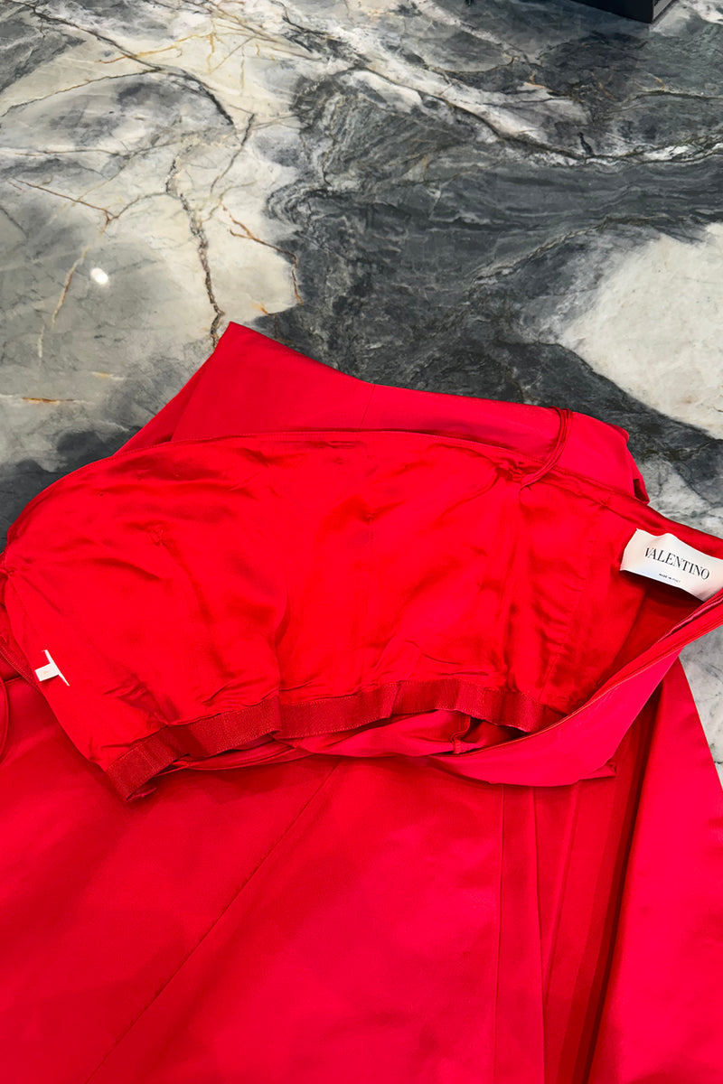 Modern Valentino by Pierpaolo Piccioli Homage to the Fall 2004 Runway Look 53 Strapless Red Silk Dress