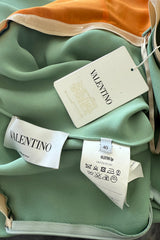 Exceptional 2010s Valentino by Pierpaolo & Piccioli & Maria Grazia Chiuri Pale Green Backless Caped Sleeve Dress