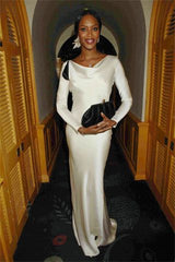 Incredible 2007 Alexander McQueen Original Bias Cut Black Silk Satin Dress w Tie Belt
