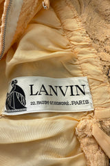 1970s Lanvin by Jules-Francois Crahay Couture Deep Yellow Lace Halter Dress w Wide Band at the Waist
